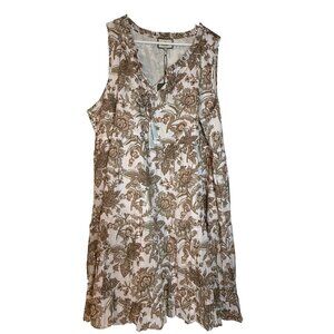 NWT Tuckernuck Women's XXXL Sleeveless Dress Floral Beige Plush Pink